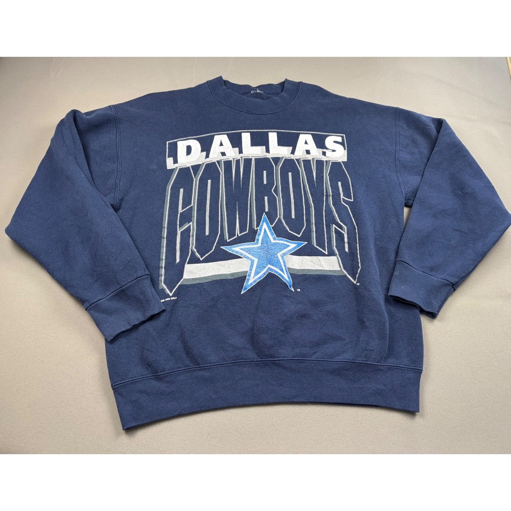 Vintage 1996 Dallas Cowboys NFL Crewneck Sweatshirt Navy Blue Mens Large 90s
